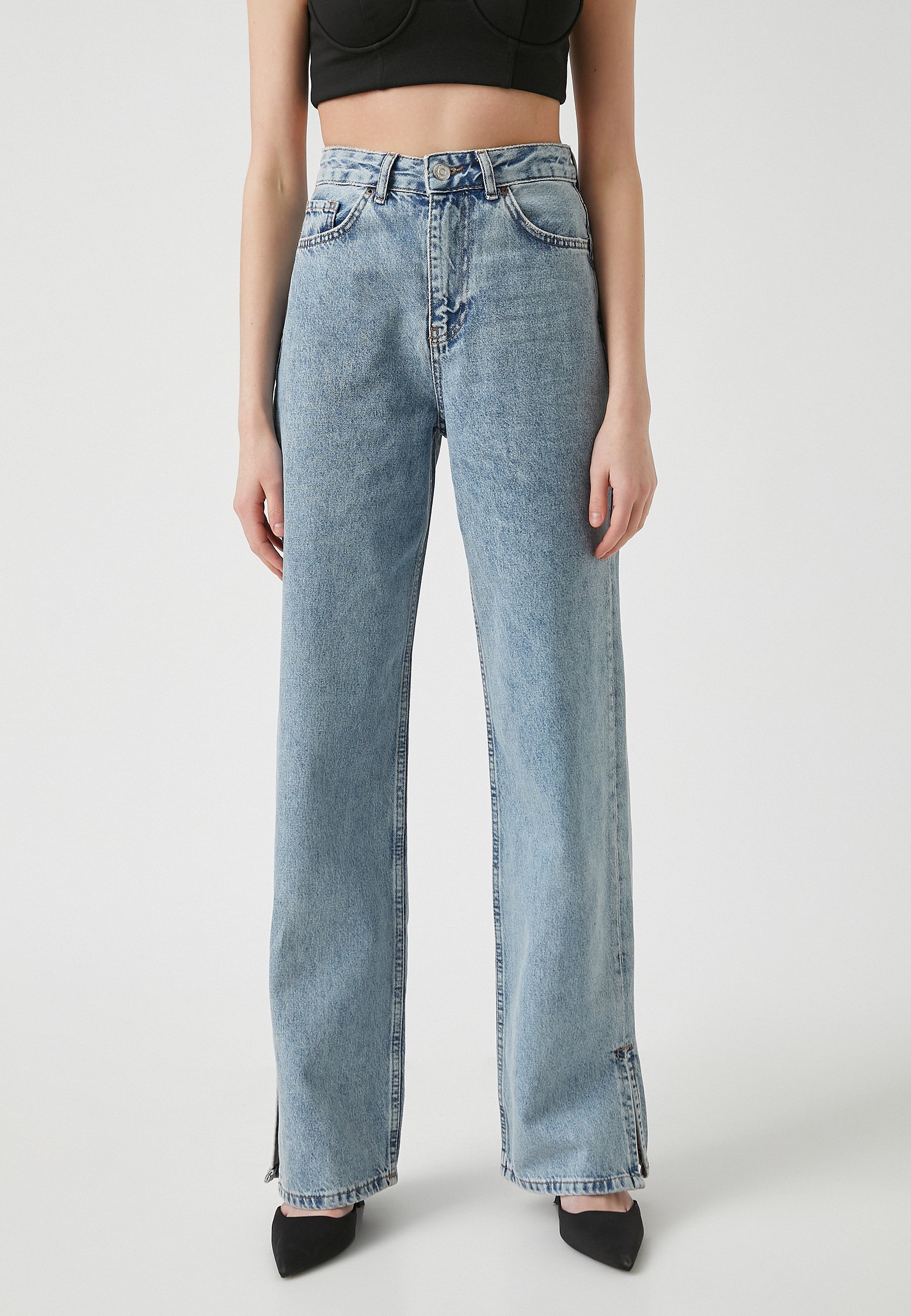 Koton WIDE LEG BIANCA JEAN - Jeans a zampa - light indigo/celeste - Zalando .it