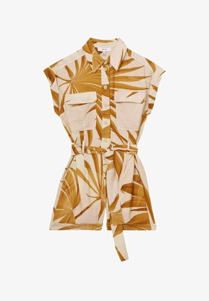 Reiss REGULAR FIT - HARRI PALM PRINT BELTED - Overal - neutral