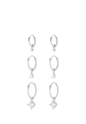 3 PACK MINIMAL HOOPS - Ohrringe - silberfarben