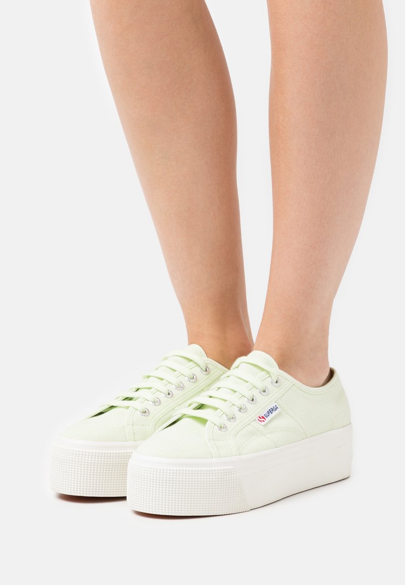 Superga 2790 PLATFORM - Sapatilhas - green/primerose/avorio