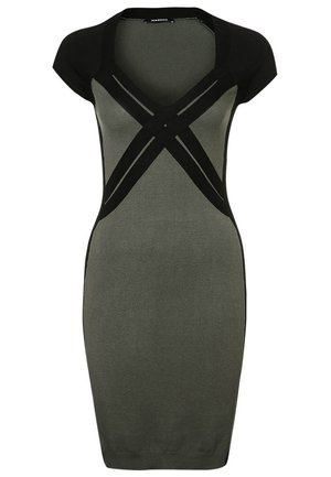 Stickad klänning - khaki
