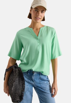Cecil, KURZARM BLUSE MIT SPLIT NECK - Blusa - juicy lime