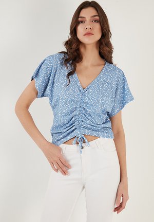 V-NECK CROP  - Bluza - baby blue