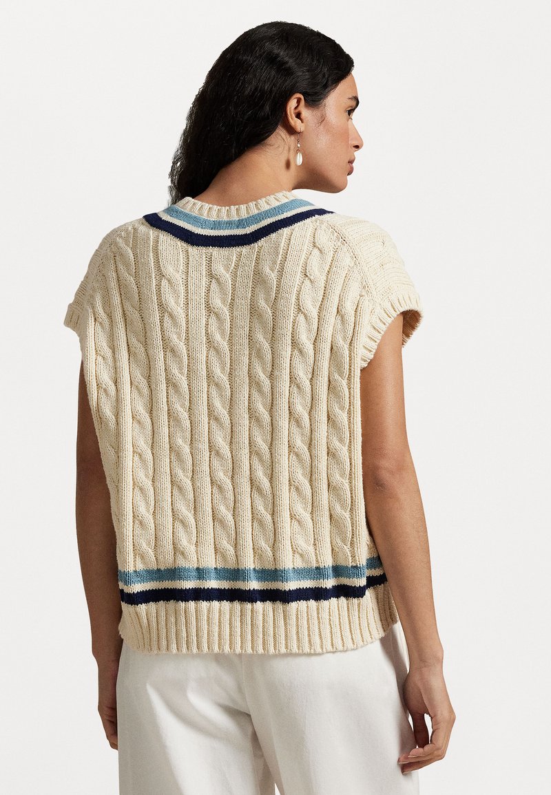 Polo Ralph Lauren CABLE KNIT COTTON CRICKET SWEATER VEST Jumper