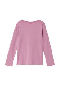 Langarmshirt in hellrosa, aus weichem Baumwollstoff. Verfügt über einen runden Ausschnitt und einfache, saubere Nähte ohne sichtbare Muster oder Akzente.