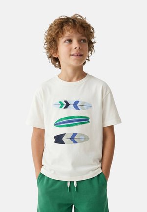 Monoprix, T-shirt imprimé - ecru