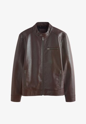 Next, REGULAR FIT - RACER - Imiteret læderjakke - brown