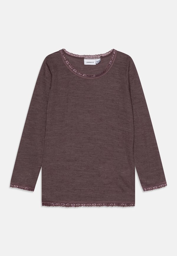 NMFWANG NEEDLE SOLID - Long sleeved top - sparrow