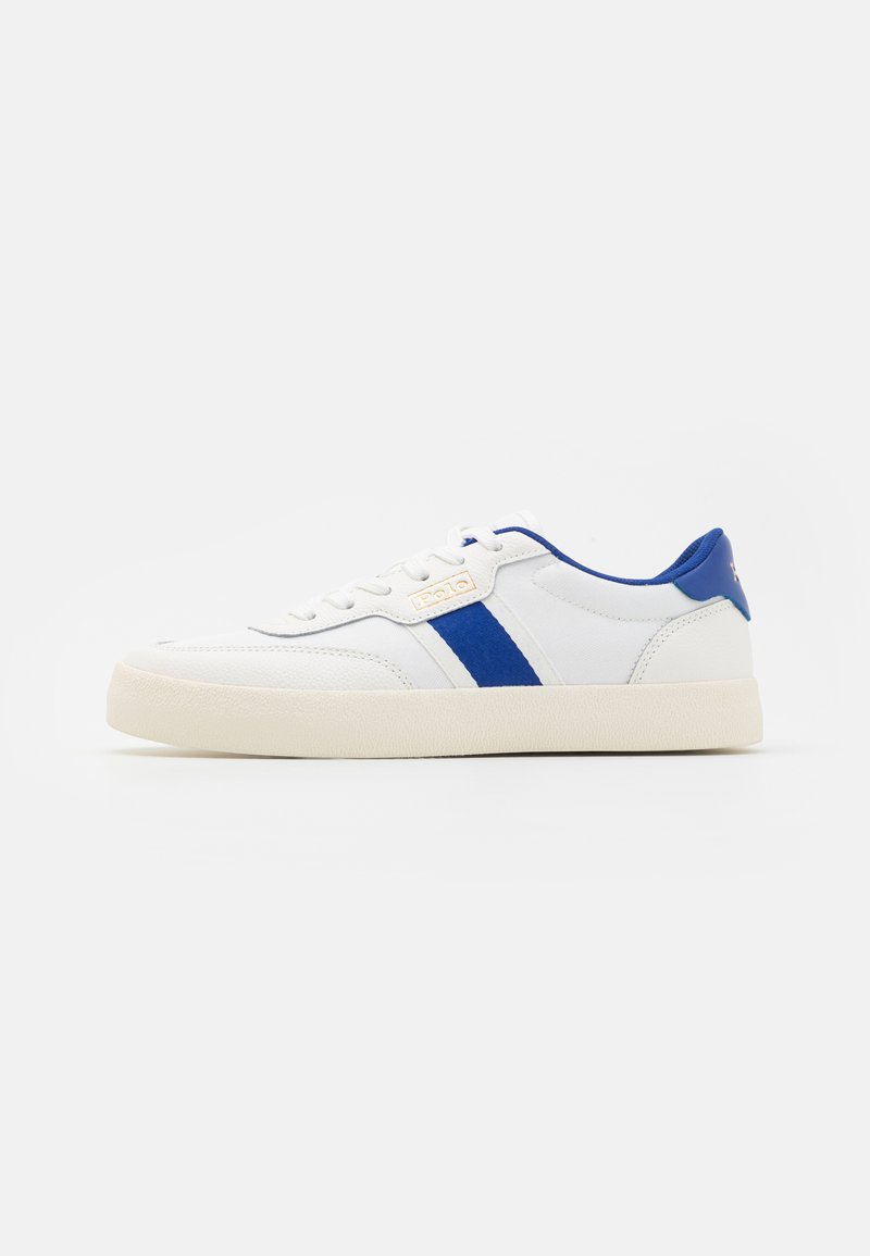 Polo Ralph Lauren COURT STRIPED - Športni copati - white/sporting royal
