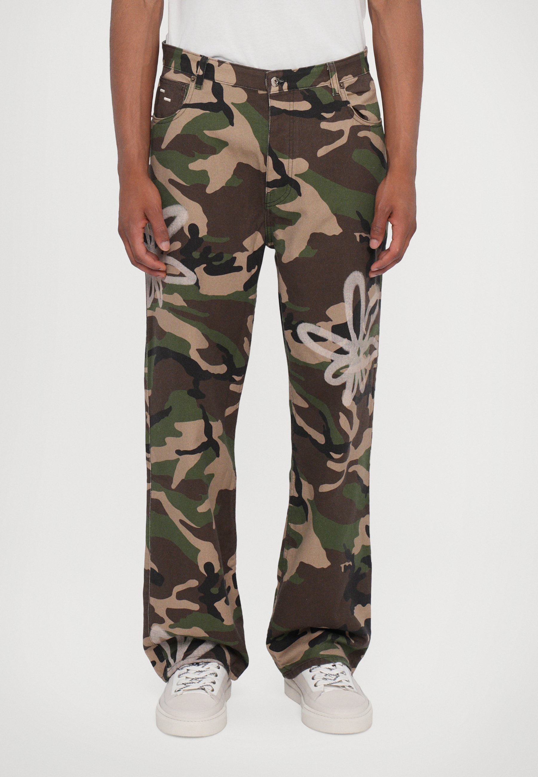 新品未使用 TTT Flower camo basketball pants L Filling Pieces FLOWER CAMO UNISEX - Relaxed fit jeans - khaki