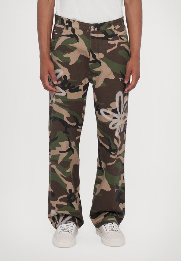 FLOWER CAMO UNISEX - Relaxed fit jeans - khaki4