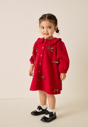 Next, CORD 3D BOW COLLAR DRESS - Blusenkleid - red