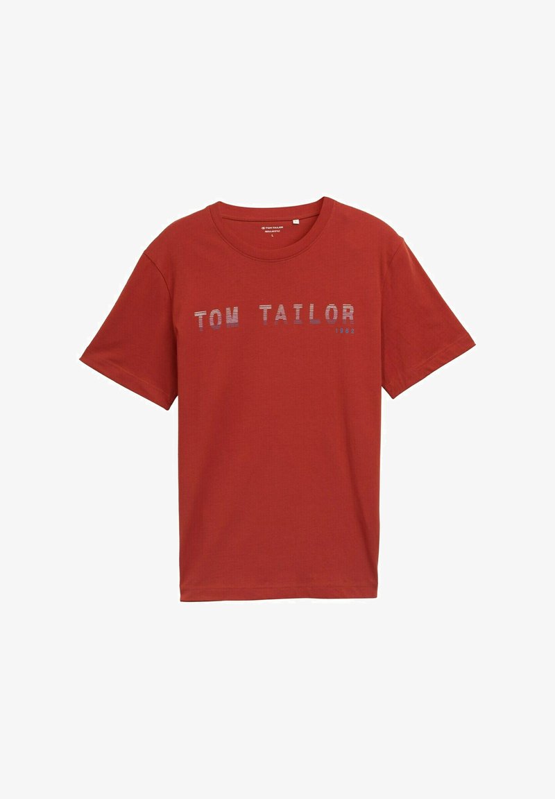 TOM TAILOR MIT LOGO T-shirt print velvet red/rood