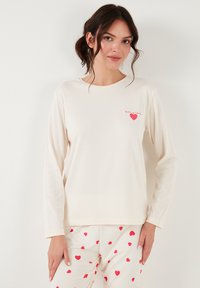 LELA SET REGULAR FIT - Komplet pidžame - ecru