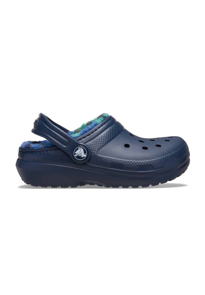 Crocs TODDLER CLASSIC LINED BOLD CHECK CLOG - Clogs - navy