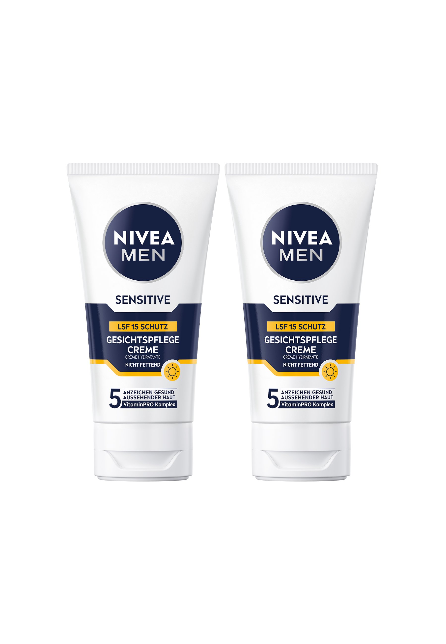 NIVEA MEN Sensitive Feuchtigkeitscreme LSF 15 – Beruhigende Gesichtspflege Mit Kamille, 75 Ml (2er Pack)