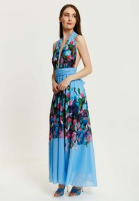 Liquorish FLORAL PRINT DEEP V NECK MULTIWAY - Maxi dress - blue
