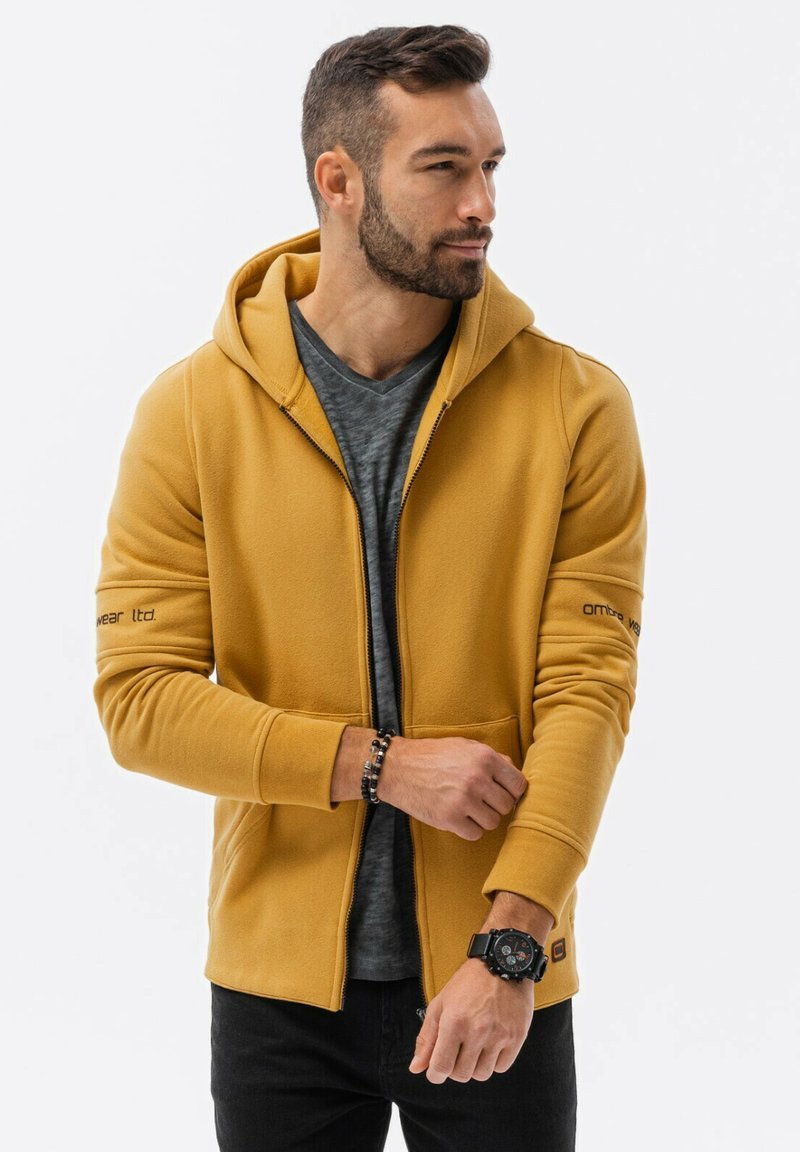 Ombre WITH PRINTS - Sudadera con cremallera - mustard
