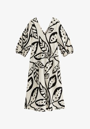 New Look LEAF V-NECK MIDI - Vestito casual - off white