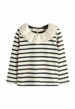 REGULAR FIT - Hosszú ujjú felső - black white stripe