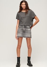Superdry & Co SLOUCHY CROPPED - T-shirts basic - cosmo grey marl