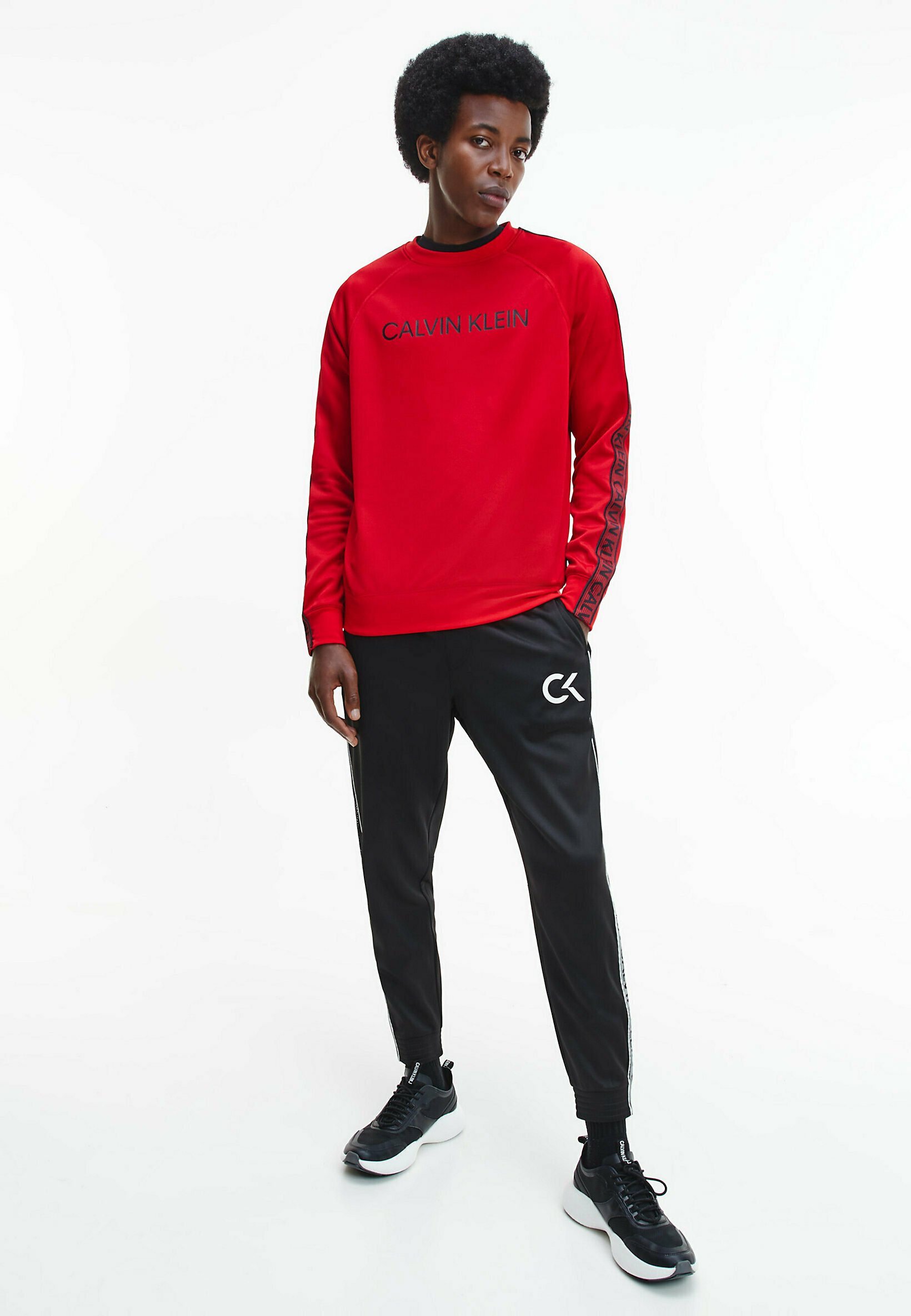 Calvin Klein Performance Felpa - barbados cherry/ ck black/multicolore -  Zalando.it