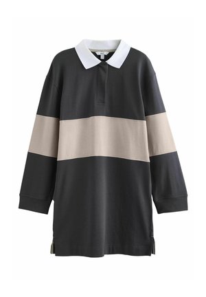LONG SLEEVE MINI RUGBY - Paitamekko - charcoal black and nude contrast stripe