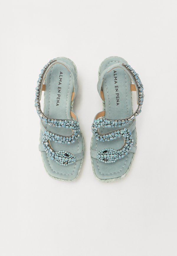 Platform sandals - azul jaspeado4