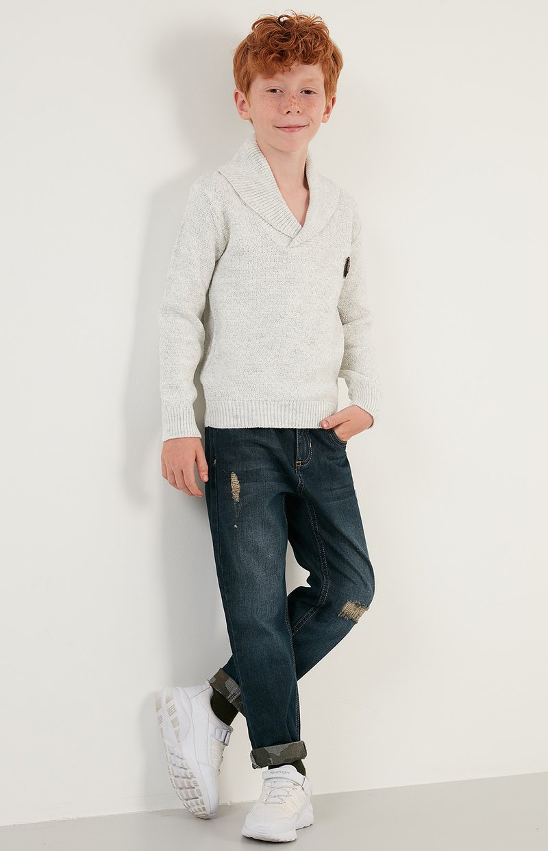 LELA REGULAR FIT Strickpullover grey/melange/hellgrau Zalando.de