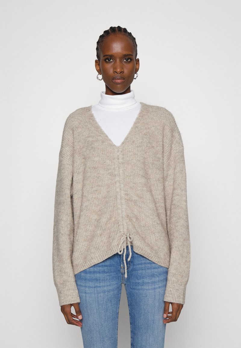 Damen Strickjacken | Lindex LINA Strickpullover beige melange/beige - GM65801 Damen Strickjacken | Lindex LINA Strickpullover beige melange/beige - GM65801