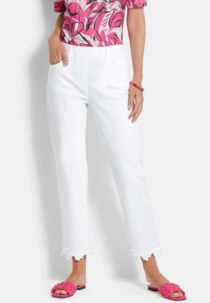 CARLA MIT BORDÜRE - Jeans Straight Leg - white
