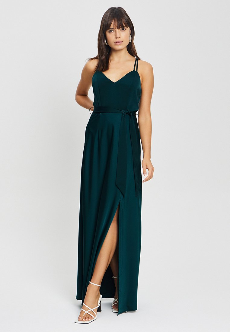 emerald green dress with long sleeves Aurora Gown – Green