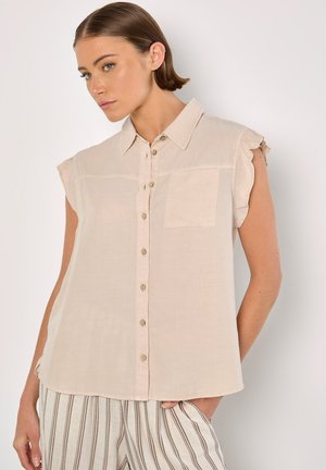 RUFFLE HEM SLEEVE - Camicia - stone