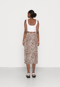 VILA VIEVA AYA ANKLE SKIRT - Saia evasé - birch/chocolate fondant