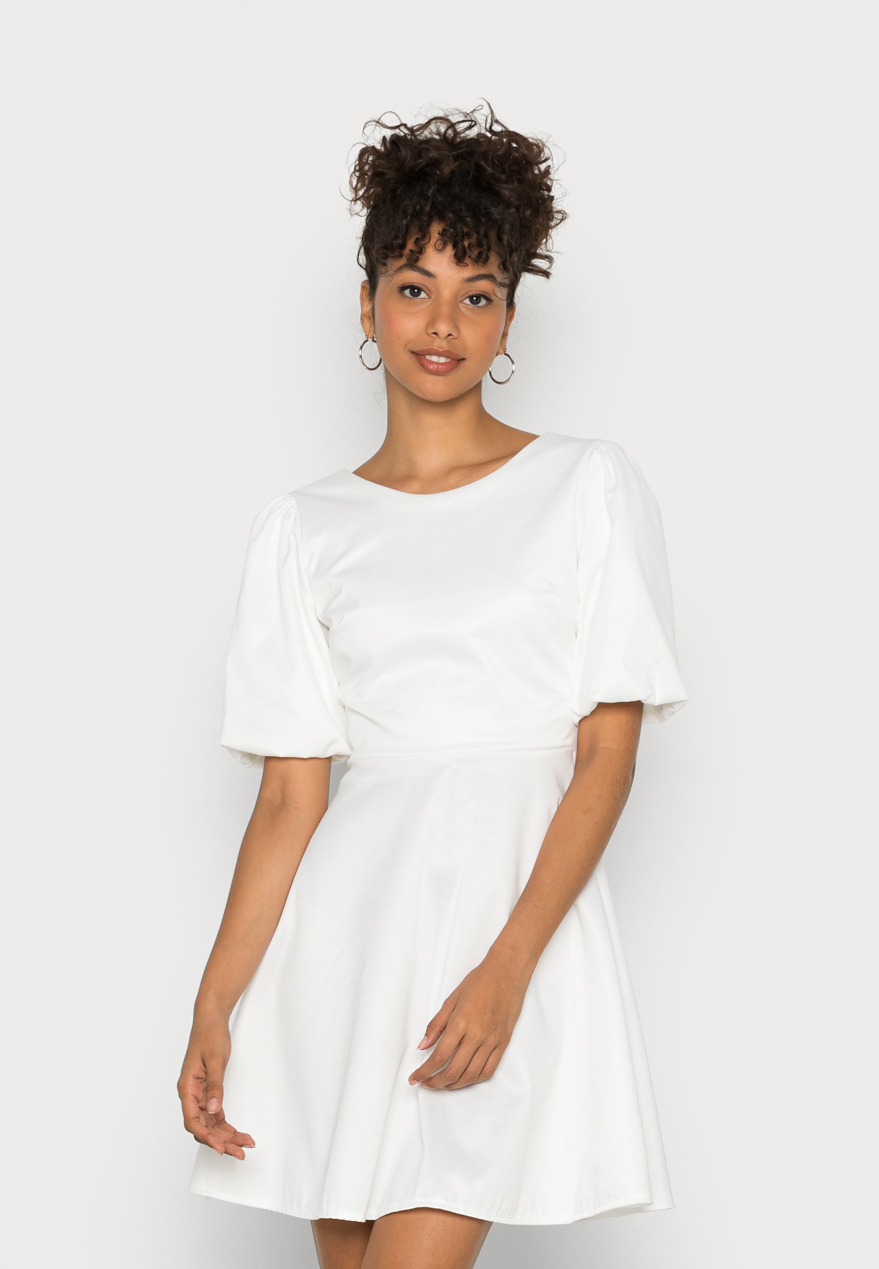 WAL G. COLE PUFF SLEEVE SKATER DRESS 