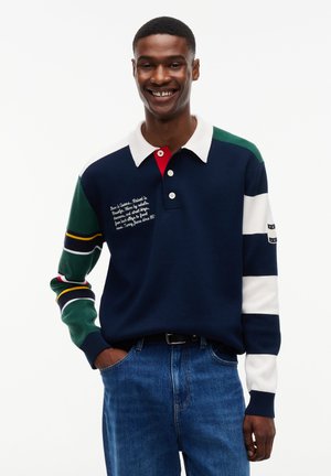 Tommy Jeans, TJM REG TOMMY KNITTED RUGBY EXT - Langarmshirt - dark blue multi