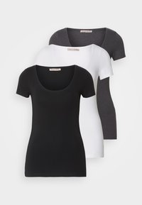 3 PACK - T-shirt basic - white/black/dark grey