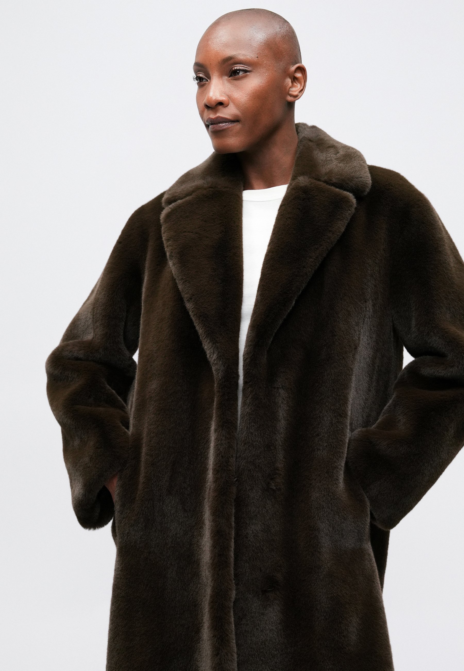 STAND STUDIO MIRA COAT - Classic coat - ash brown/dark brown
