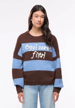 Terranova, MAGLIA AMPIA A RIGHE CON SCRITTA - Maglione - var carta da zucchero