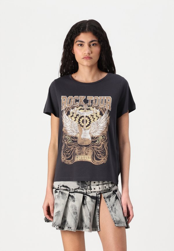 NMNATE O NECK WILD - Print T-shirt - obsidian