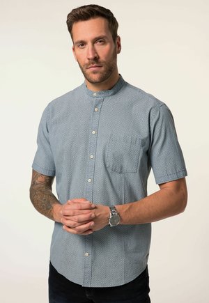 JP1880, SHIRT, SHORT SLEEVE, MINIMALIST PRINT, STAND-UP COLLAR, MODERN FIT - Hemd - light blue