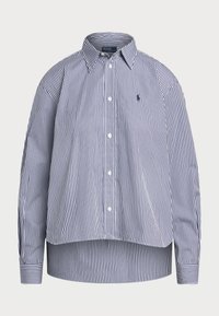 CROPPED BOXY STRIPED COTTON SHIRT - Hemdbluse - white/fall royal