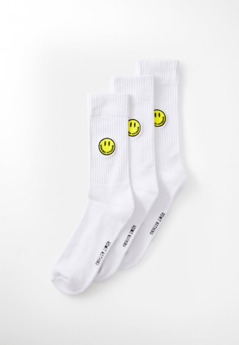 Weekend Offender SMILEY SPORT SOCKS UNISEX 3 PACK - Κάλτσες - white