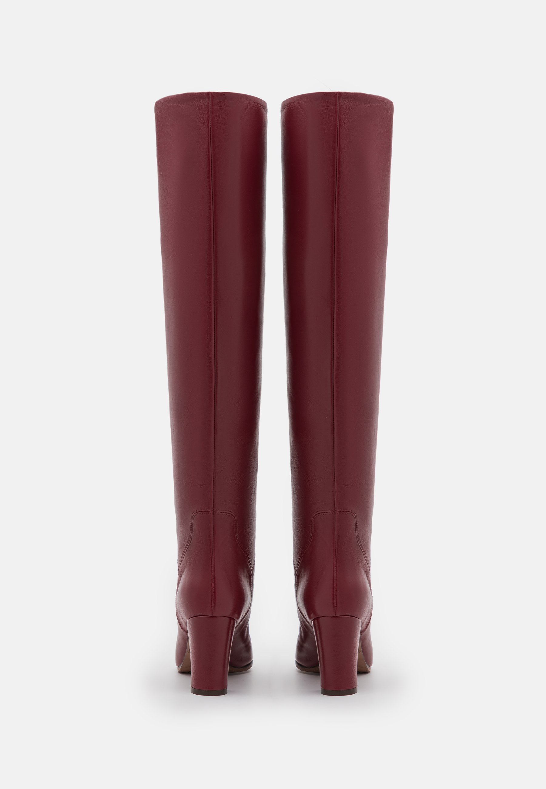 L’Autre Chose Boot No Zip Overtheknee Boots Dark Red, Women's, Size: 2, Bordeaux - Leather
