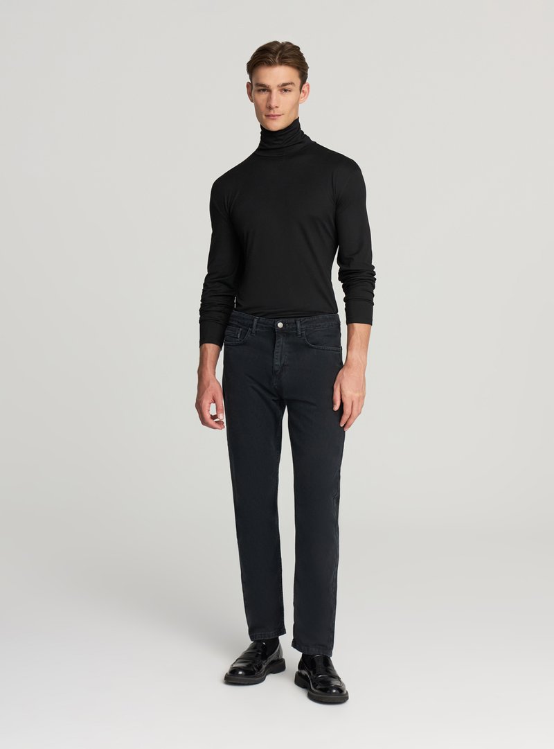 Maglietta Uomo A Collo Alto E Maniche Lunghe - Vestibilità Aderente In Tinta Unita - Morbido Misto Poliestere Ed Elastan, Perfetta Per Autunno E Primavera - 4