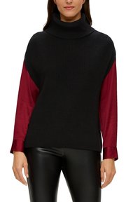 s.Oliver MIT ROLLKRAGEN - T-Shirt basic - schwarz