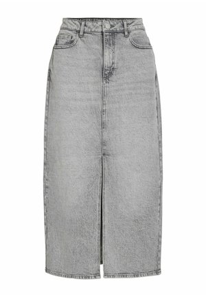 VILA MIDI - Jupe crayon - light grey denim