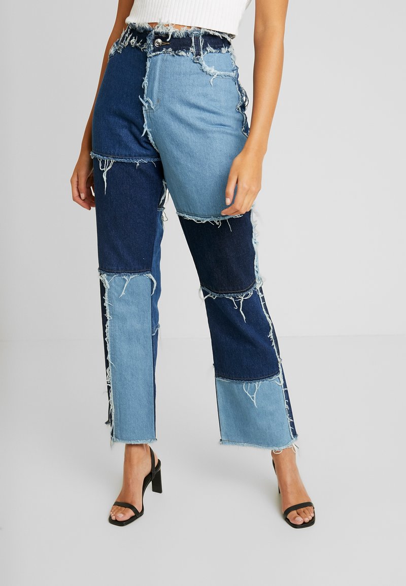 Jaded London PATCHWORK Straight leg jeans blue denim/blue Zalando.ie