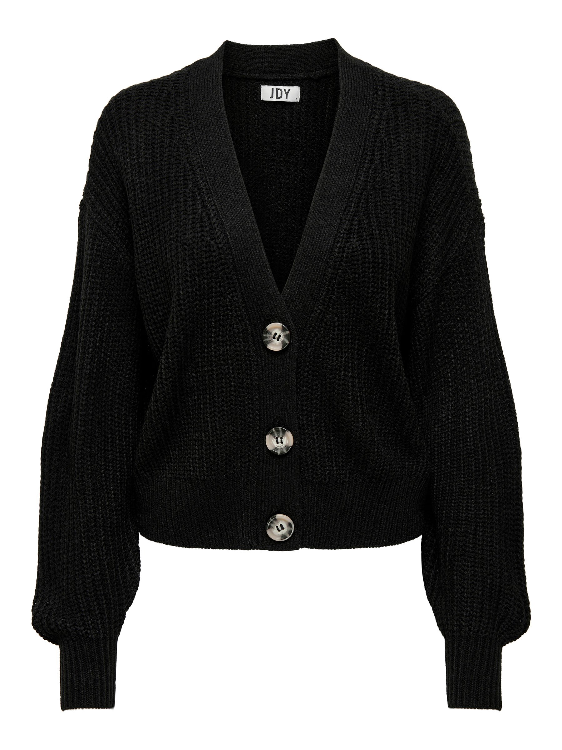 Vero Moda BOOM LS V-NECK BUTTON NOOS - Cardigan - black - Zalando
