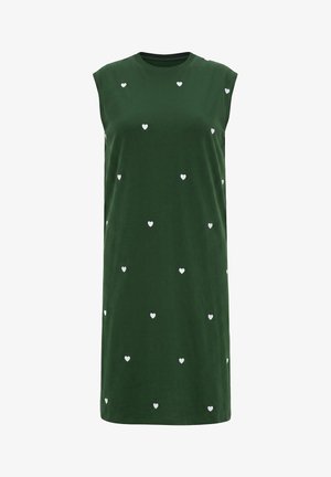 Studio Untold, MIDIKLEID, OVERSIZED, JERSEY, HERZEN, ÄRMELLOS - Robe en jersey - dark green